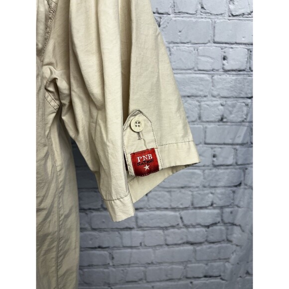PNB Nation Men’s Medium Short Sleeve Button Front Shirt Cotton Blend, Pockets - Picture 5 of 8